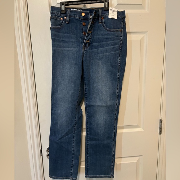 NWT JCrew 10” Vintage Slim Straight with button fly, size 28 - Picture 2 of 7